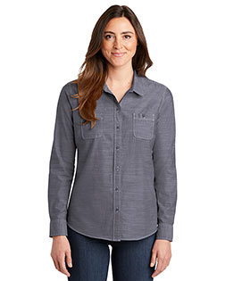 Port Authority LW380 Women 3 oz Slub Chambray Shirt at GotApparel