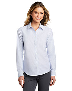 Port Authority LW657 Women <sup> ®</Sup> Ladies Superpro<sup> ™</Sup> Oxford Stripe Shirt. at GotApparel