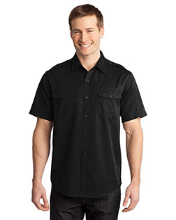 Port Authority S648 Men Stain-Resistant Short-Sleeve Twill Shirt at GotApparel