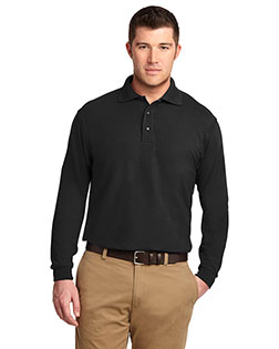 Port Authority TLK500LS Men Tall Silk Touch  Long-Sleeve Polo at GotApparel