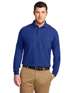 Port Authority TLK500LS Men Tall Silk Touch  Long-Sleeve Polo at GotApparel