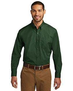 Port Authority W100 Men Sleeve Carefree Poplin Shirt at GotApparel