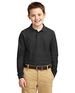 Port Authority Y500LS Boys Long-Sleeve Silk Touch Polo at GotApparel