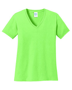 Port & Company LPC54V Women 5.4 Oz 100% Cotton V-Neck T-Shirt at GotApparel