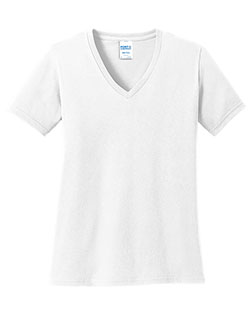 Port & Company LPC54V Women 5.4 Oz 100% Cotton V-Neck T-Shirt at GotApparel