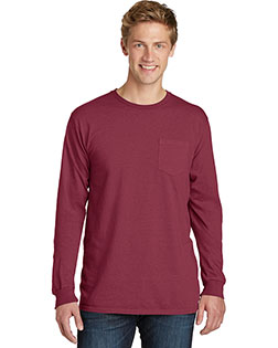 Port & Company PC099LSP Men Essential Pigment-Dyed Long-Sleeve Pocket Tee at GotApparel