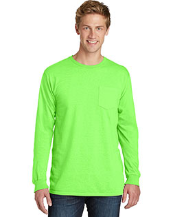 Port & Company PC099LSP Men Essential Pigment-Dyed Long-Sleeve Pocket Tee at GotApparel