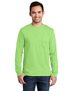 Port & Company PC61LSP Men Long-Sleeve Essential T-Shirt With Pocket at GotApparel