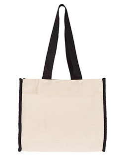 Q-Tees Q1100 14L Tote with Contrast-Color Handles at GotApparel