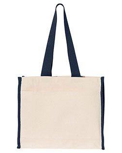 Q-Tees Q1100  14L Tote with Contrast-Color Handles at GotApparel
