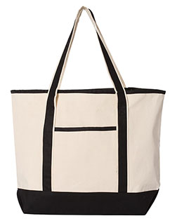 Q-Tees Q1500 34.6L Large Canvas Deluxe Tote at GotApparel