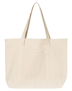 Q-Tees Q1500  34.6L Large Canvas Deluxe Tote at GotApparel
