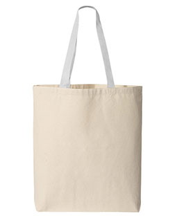 Q-Tees Q4400 11L Canvas Tote with Contrast-Color Handles at GotApparel