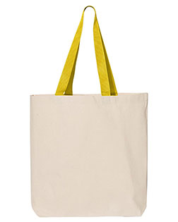 Q-Tees Q4400  11L Canvas Tote with Contrast-Color Handles at GotApparel