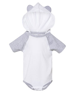 Rabbit Skins 4417 Toddler Fine Jersey Infant Short Sleeve Raglan Bodysuit with Hood & Ears at GotApparel