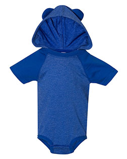 Rabbit Skins 4417 Toddler Fine Jersey Infant Short Sleeve Raglan Bodysuit with Hood & Ears at GotApparel