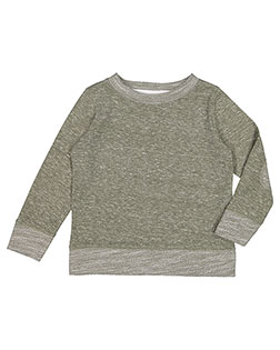 Rabbit Skins RS3379  Toddler Harborside Melange French Terry Crewneck with Elbow Patches at GotApparel