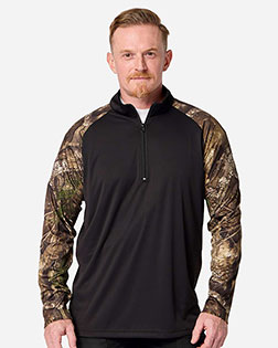 RealTree RT5703 Unisex Realtree® Performance Colorblocked Quarter-Zip Pullover at GotApparel