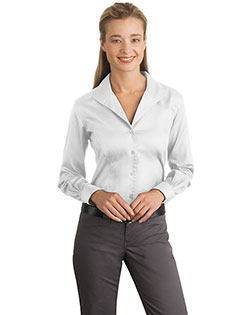 Red House RH48 Women Herringbone Non-Iron Button-Down Shirt at GotApparel