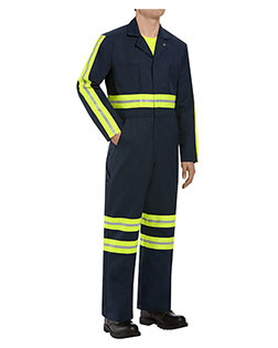Red Kap CT10EN  Enhanced Visibility Action Back Coverall at GotApparel