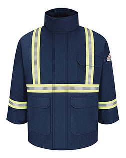 Red Kap JLPCL Men's Long Deluxe Parka With Reflective Trim - EXCEL FR® ComforTouch at GotApparel