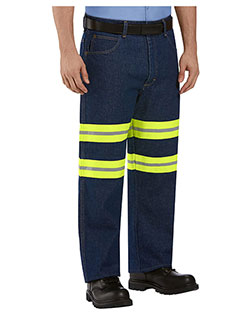 Red Kap PD60ED Men Enhanced Visibility Relaxed Fit Jeans at GotApparel