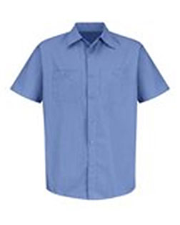 Red Kap SB22L  Industrial Stripe Short Sleeve Work Shirt Long Sizes at GotApparel