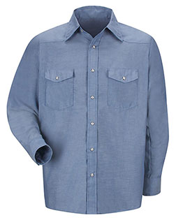 Red Kap SC14 Men Deluxe Western Style Long Sleeve Shirt at GotApparel