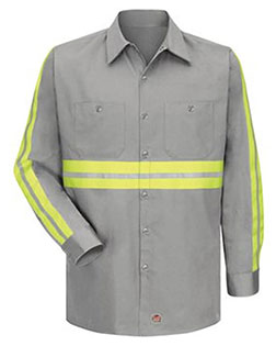 Red Kap SC30E  Enhanced Visibility Long Sleeve Cotton Work Shirt at GotApparel