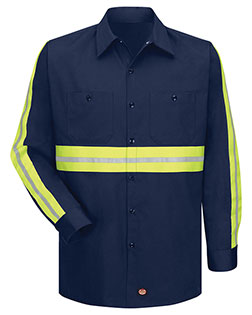 Red Kap SC30E  Enhanced Visibility Long Sleeve Cotton Work Shirt at GotApparel