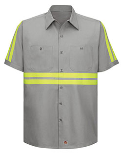 Red Kap SC40E  Enhanced Visibility Short Sleeve Cotton Work Shirt at GotApparel