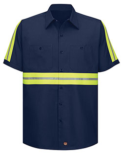 Red Kap SC40E Enhanced Visibility Short Sleeve Cotton Work Shirt at GotApparel