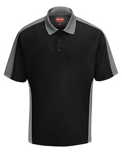 Red Kap SK54 Men Short Sleeve Performance Knit Two Tone Polo at GotApparel