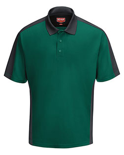 Red Kap SK54 Men Short Sleeve Performance Knit Two Tone Polo at GotApparel