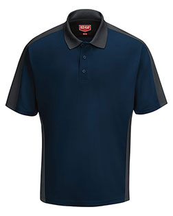 Red Kap SK54 Men Short Sleeve Performance Knit Two Tone Polo at GotApparel