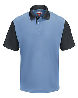 Red Kap SK56 Men Short Sleeve Performance Knit Color-Block Polo at GotApparel