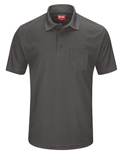 Red Kap SK98 Men Short Sleeve Performance Knit Pocket Polo at GotApparel