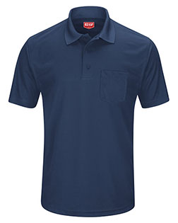 Red Kap SK98 Men Short Sleeve Performance Knit Pocket Polo at GotApparel