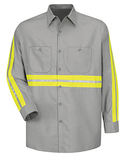 Red Kap SP14E  Industrial Enhanced-Visibility Long Sleeve Work Shirt at GotApparel