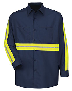 Red Kap SP14E  Industrial Enhanced-Visibility Long Sleeve Work Shirt at GotApparel