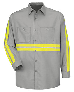 Red Kap SP14EL  Industrial Enhanced-Visibility Long Sleeve Work Shirt -  Long Sizes at GotApparel