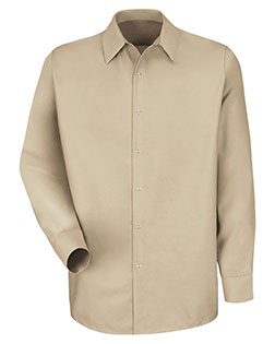 Red Kap SP16 Men Specialized Pocketless Long Sleeve Workshirt at GotApparel