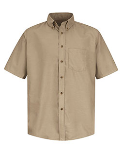 Red Kap SP80L Men Poplin Short Sleeve Dress Shirt - Long Sizes at GotApparel