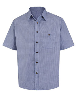 Red Kap SP84 Men Mini-Plaid Uniform Short Sleeve Shirt at GotApparel