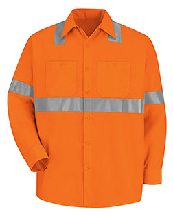 Red Kap SS14HV  High Visibility Safety Long Sleeve Work Shirt at GotApparel