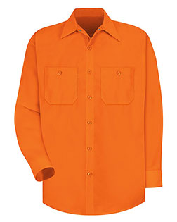 Red Kap SS14L  Enhanced Visibility Long Sleeve Work Shirt Long Sizes at GotApparel