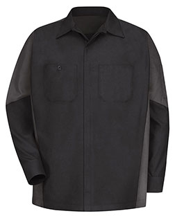 Red Kap SY10 Men Long Sleeve Automotive Crew Shirt at GotApparel