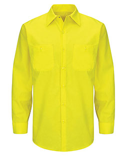 Red Kap SY14L  Enhanced & Hi-Visibility Long Sleeve Work Shirt - Long Sizes at GotApparel