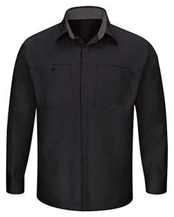 Red Kap SY32 Men Performance Plus Long Sleeve Shirt with OilBlok Technology at GotApparel