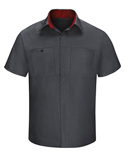 Red Kap SY42L Men Performance Plus Short Sleeve Shop Shirt with Oilblok Technology - Long Sizes at GotApparel